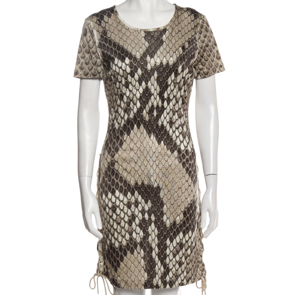 Roberto Cavalli Brown Python Print Dress - Size I… - image 1